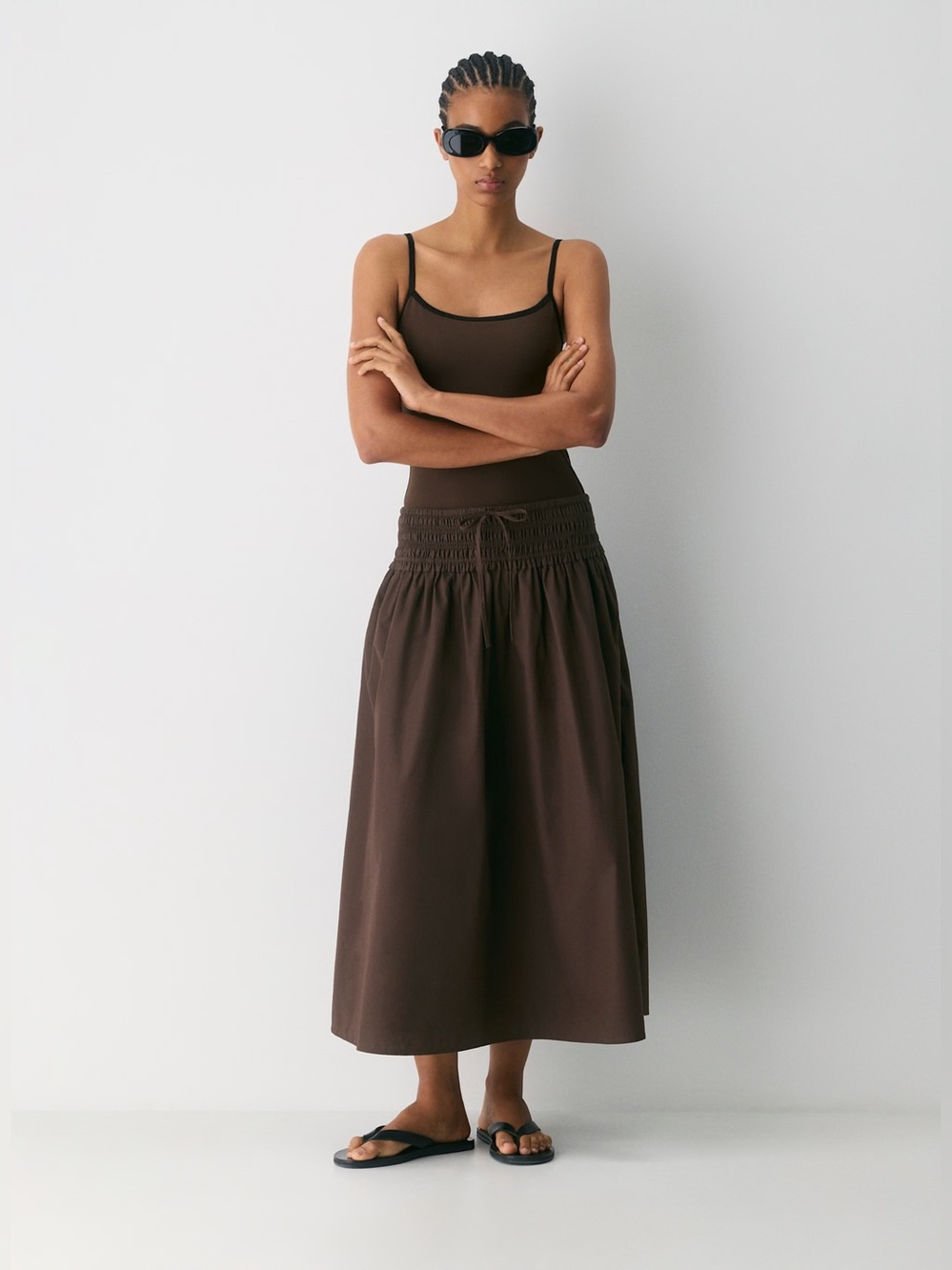 Aritzia Wilfred Vetiver Poplin Skirt